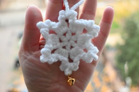 Colectie Craciun - Decoratiune brad crosetata - fulg de nea