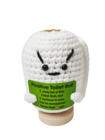 Figurina cu mesaj pozitiv - Figurina crosetata Hartie igienica amuzanta, cu mesaj pozitiv