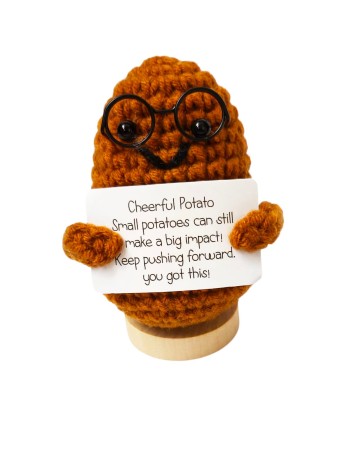 Figurina cu mesaj pozitiv - Figurina crosetata Cartof amuzant, cu mesaj pozitiv - Copie