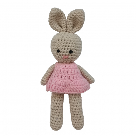 Jucarii crosetate - Iepure crosetat cu rochita roz