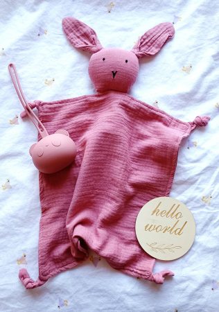 Jucarii doudou - Set cadou Jucarie material textil Raton + muselina verde