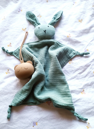 Jucarii doudou - Set cadou Jucarie material textil Raton + muselina verde