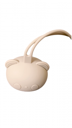 Set cadou - Jucarie dentitie crosetata Elefant - muselina mustar - suport silicon suzeta [9]