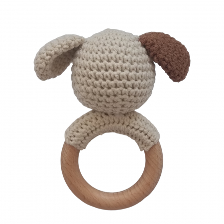 Set cadou Jucarie crosetata Catel + jucarie dentitie crosetata Catel + muselina mustar [6]