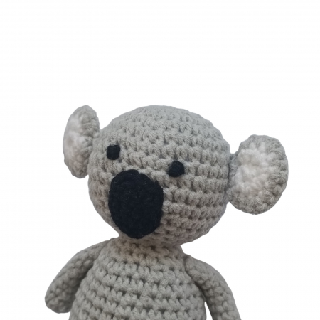 Set cadou bebelusi - jucarie crosetata Koala - jucarie dentitie crosetata Koala - muselina mustar [2]