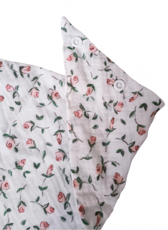 Set cadou - Jucarie crosetata Oaie - babetica alb cu flori - suport silicon suzeta [5]