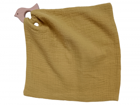 Set cadou Jucarie crosetata Catel + jucarie dentitie crosetata Catel + muselina mustar [8]