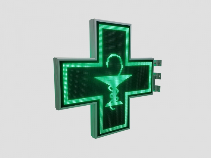 Cruce farmacie cu LED-uri 1050mm x 1050mm PROGRAMABIL, LED-uri VERZI [6]