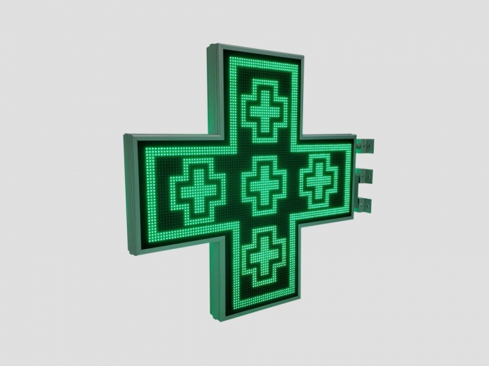 Cruce farmacie cu LED-uri 1050mm x 1050mm PROGRAMABIL, LED-uri VERZI [16]
