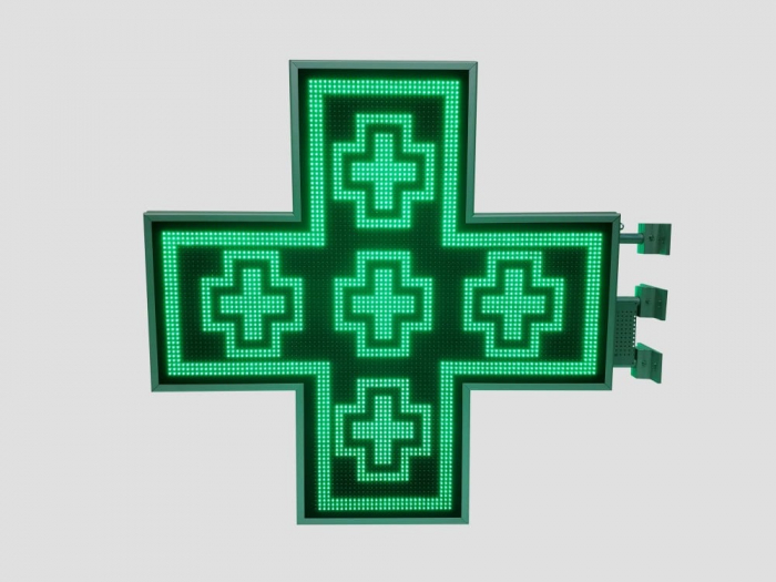 Cruce farmacie cu LED-uri 1050mm x 1050mm PROGRAMABIL, LED-uri VERZI [5]