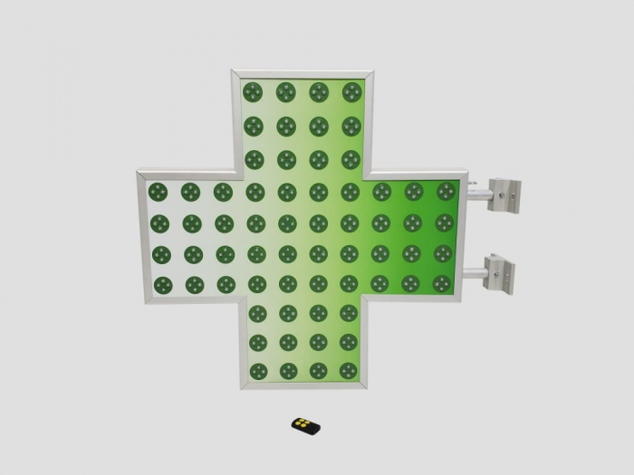 CRLD700X700HELIOS Cruce farmacie cu LED-uri 700mm x 700mm model HELIOS, LED-uri VERZI [5]