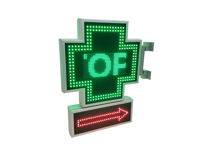 Cruce farmacie cu LED-uri model ODT+M 600mm x 600m cu afisaj SAGEATA [2]