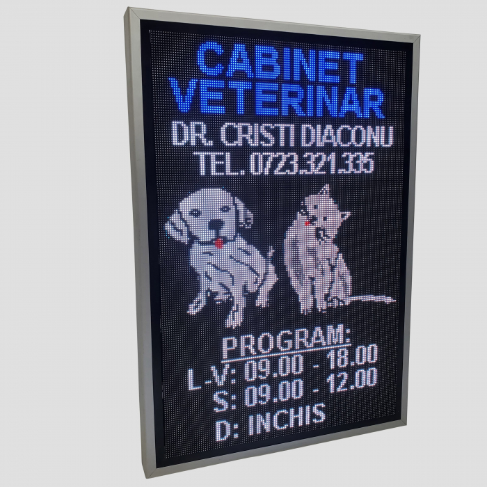 Reclama luminoasa LED 730mm x 1050mm P5 pentru CABINETE VETERINARE [7]
