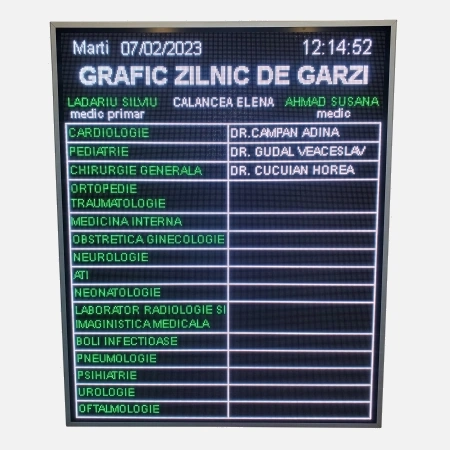 Afisaj electronic configuratie 256 x 320 P5 pentru informare