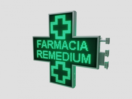 Cruce farmacie cu LED-uri 1050mm x 1050mm PROGRAMABIL, LED-uri VERZI [10]