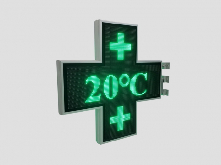 Cruce farmacie cu LED-uri 1050mm x 1050mm PROGRAMABIL, LED-uri VERZI [13]