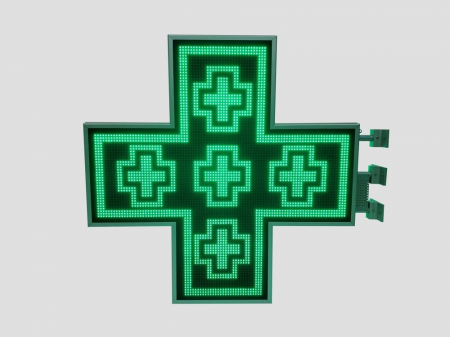 Cruce farmacie cu LED-uri 1050mm x 1050mm PROGRAMABIL, LED-uri VERZI [4]