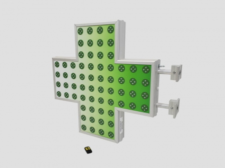 CRLD700X700HELIOS Cruce farmacie cu LED-uri 700mm x 700mm model HELIOS, LED-uri VERZI [6]