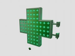 CRLD700X700HELIOS Cruce farmacie cu LED-uri 700mm x 700mm model HELIOS, LED-uri VERZI [3]