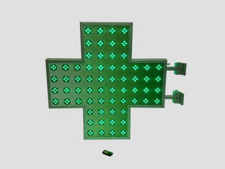 CRLD700X700HELIOS Cruce farmacie cu LED-uri 700mm x 700mm model HELIOS, LED-uri VERZI [2]