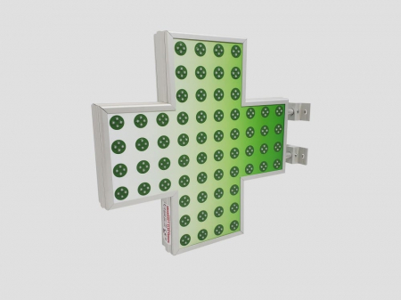 CRLD700X700HELIOS Cruce farmacie cu LED-uri 700mm x 700mm model HELIOS, LED-uri VERZI [5]