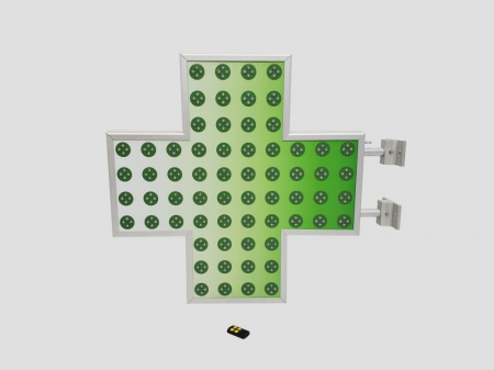 CRLD700X700HELIOS Cruce farmacie cu LED-uri 700mm x 700mm model HELIOS, LED-uri VERZI [4]