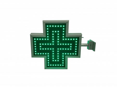 Cruce farmacie cu LED-uri model ANIMAT 400mm x 400mm leduri verzi
