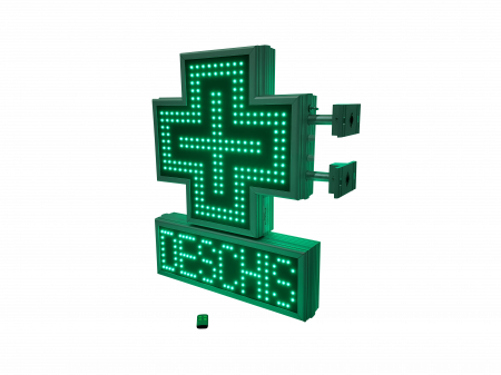 Cruce farmacie cu LED-uri model ANIMAT 500mm x 500m cu afisaj DESCHIS LED-uri verzi [2]