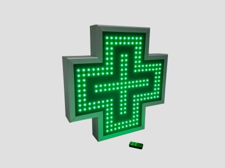 Cruce farmacie cu LED-uri model ANIMAT 500mm x 500mm VITRINA