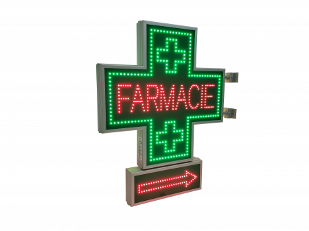 Cruce farmacie cu LED-uri model ANIMAT 850mm x 850m cu afisaj SAGEATA [1]