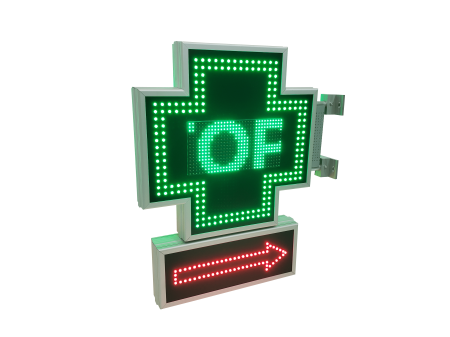 Cruce farmacie cu LED-uri model ODT+M 600mm x 600m cu afisaj SAGEATA [1]