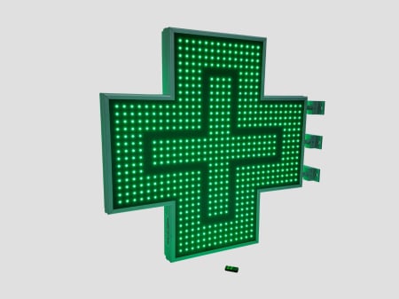 Cruce farmacie model ANIMAT 1000mm x 1000mm LED-uri VERZI