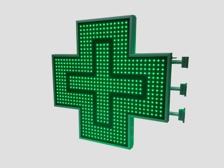 Cruce farmacie model ANIMAT 1000mm x 1000mm LED-uri VERZI [1]