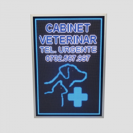 Reclama luminoasa LED 730mm x 1050mm P5 pentru CABINETE VETERINARE [5]