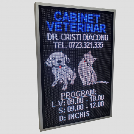 Reclama luminoasa LED 730mm x 1050mm P5 pentru CABINETE VETERINARE [6]