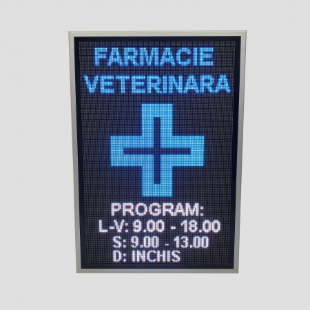 Reclama luminoasa LED 730mm x 1050mm P5 pentru CABINETE VETERINARE [3]