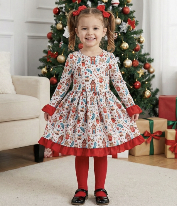 Rochita bumbac organic multicolor XMas Magic [2]