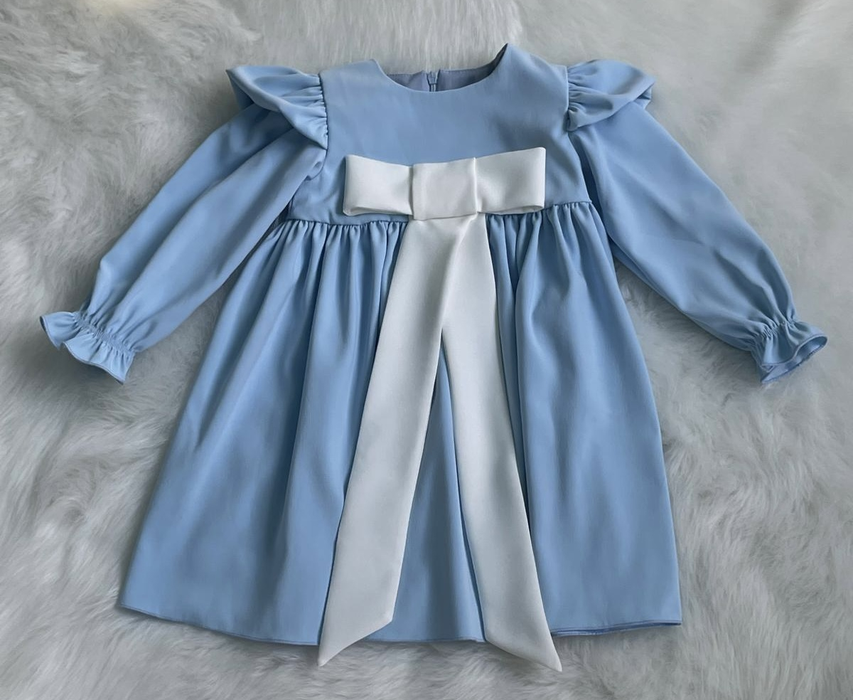 Rochita Anisia - bleu cu fundita alba [2]