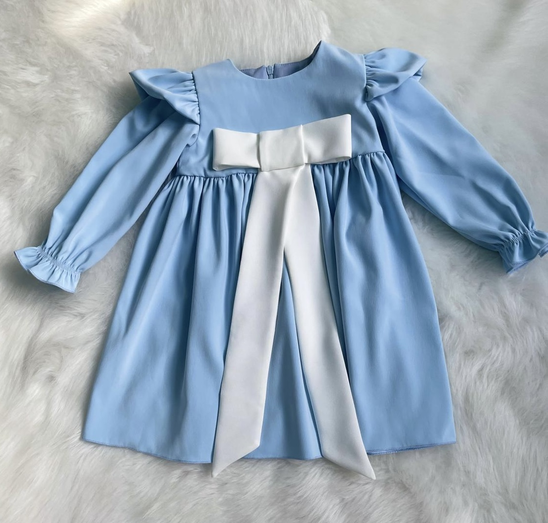 Rochita Anisia - bleu cu fundita alba [5]