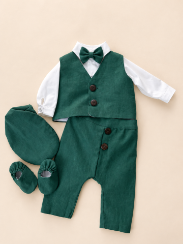 Costum Elegant din In Verde pentru Băieței- Stefan [2]