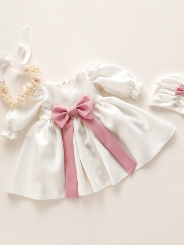 Rochita Adina - ivoire cu fundita roz [3]