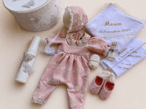 Trusouri botez fetite - Set trusou botez personalizat Amaryllis