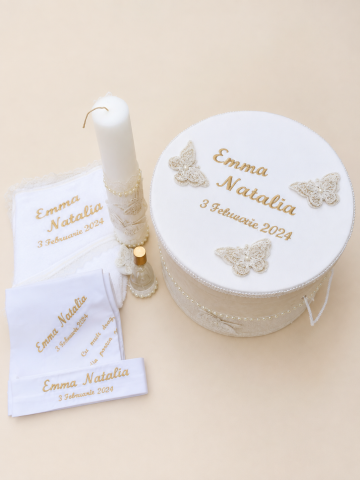 Trusouri botez fetite - Set trusou botez personalizat Anya