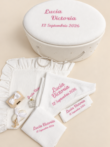 Trusouri botez fetite - Set trusou botez personalizat Emma