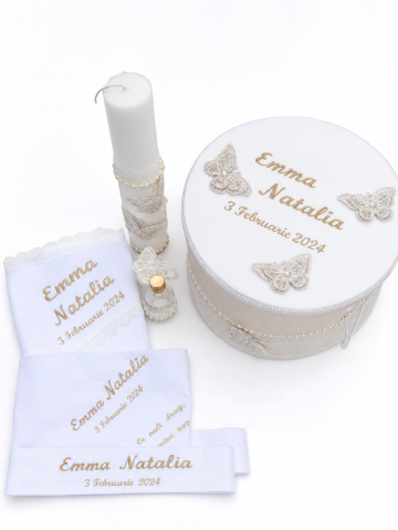 Set trusou botez personalizat cu fluturasi [3]