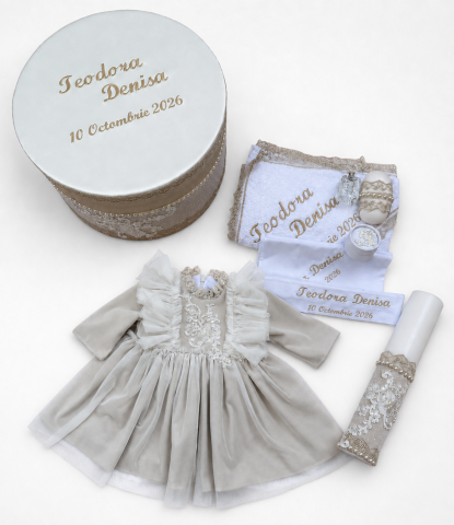 Trusouri botez fetite - Set trusou botez personalizat Lucia