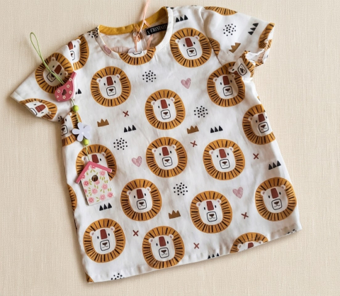 Tricouri, bluze muselina - Tricou de muselina organica cu croi lejer, potrivit pentru vremea calduroasa