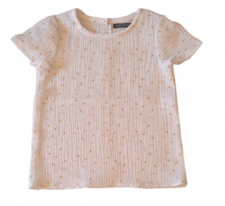 Tricouri, bluze muselina - Tricou de muselina organica cu croi lejer, potrivit pentru vremea calduroasa