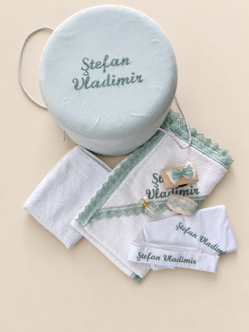 Trusou Botez Premium Personalizat 3D pentru Baieti din Muselină și Catifea – Crystalines [2]