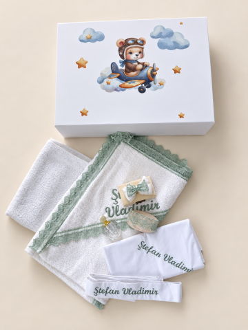 Trusou Botez Premium Personalizat 3D pentru Baieti din Muselină și Catifea – Crystalines [2]